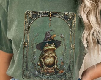 Frog Wizard Tarot Card Shirt: Dark Academia Cottagecore Tee