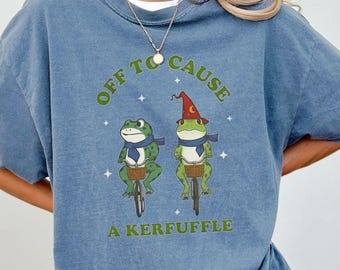 Portland Frog Anti-ICE Shirt, Portland Frog Protester Sweatshirt, Subtle Unisex Protest Tshirt, Off to Cause a Kerfuffle Funny Frog T-Shirt