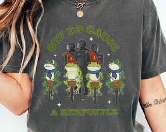 Portland Frog Anti-ICE Shirt, Portland Frog Protester Sweatshirt, Subtle Unisex Protest Tshirt, Off to Cause a Kerfuffle Funny Frog T-Shirt