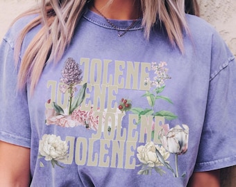 Jolene Floral Graphic Tee, Oversized Comfort Colors Western Jolene Shirt, Cowgirl Wildflowers Sweatshirt