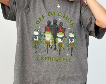Portland Frog Anti-ICE Shirt, Portland Frog Protester Sweatshirt, Subtle Unisex Protest Tshirt, Off to Cause a Kerfuffle Funny Frog T-Shirt