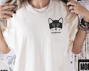 Anti Fascist Women Right Comfort Color Shirt, Subtle Anti-Trumps Political Tee, Prochoice Feminist Childless Catlady Shirt