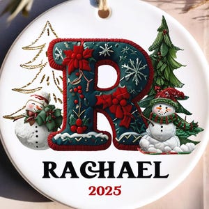 Personalized Initial Ornament 2024: Custom Ceramic Monogram