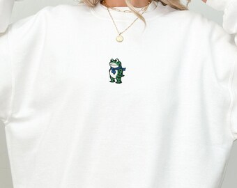 Portland Embroidered Frog Anti-ICE Shirt, Portland Frog Protester Sweatshirt, Subtle Unisex Protest Tshirt, Anti Establishment, Anti Fascism