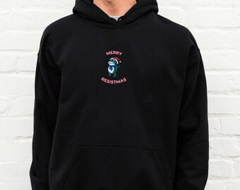 Portland Embroidered Frog Anti-ICE Shirt, Portland Frog Merry Resistmas Protester Sweatshirt Subtle Unisex Protest Tshirt Anti Establishment