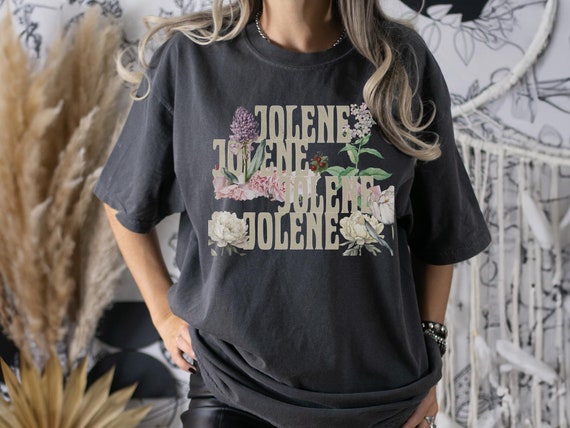 Jolene Floral Graphic Tee: Oversized Comfort Colors Western Jolene Shirt, Cowgirl Wildflowers Sweatshirt
