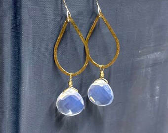 Opalite Teardrop Earrings by Anne More Jewelry