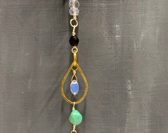 Turquoise and Quartz Suncatcher or Ornament