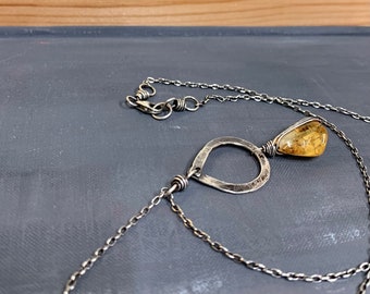 Citrine Gemstone Sterling Silver Necklace by Anne More Jewelry