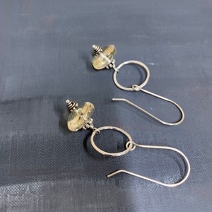 Citrine Sterling Silver Circle Earrings by Anne More Jewelry