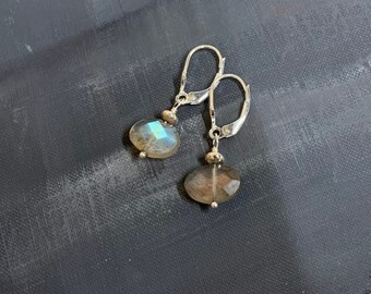 Labradorite Leverback Silver Earrings by Anne More Jewelry