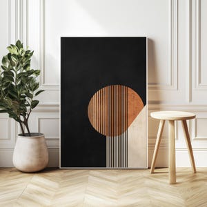 Impresión de arte moderno de mediados de siglo: decoración minimalista wabi sabi para el hogar