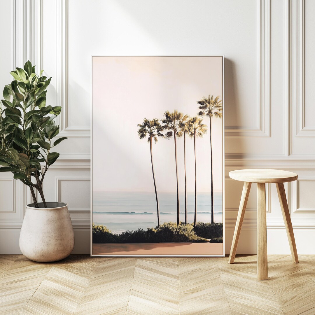 Minimalist Palm Tree Art Print: California Coastal Beach Décor - Etsy