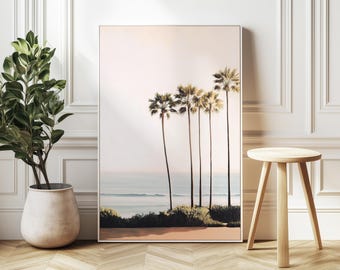 Minimalist Palm Tree Art Print: California Coastal Beach Décor
