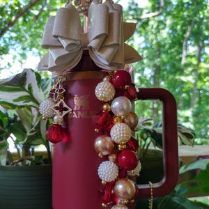 Deluxe Cranberry Pomegranate Bracelet Stack Tumbler Accessories Tumbler Boot Bracelet Stack Handle Charm Straw Charm