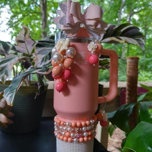 Pink Mesa Sunset Creamsicle Peach Cream Donut Tumbler Accessories Boot Topper Straw Charm Handle Charm