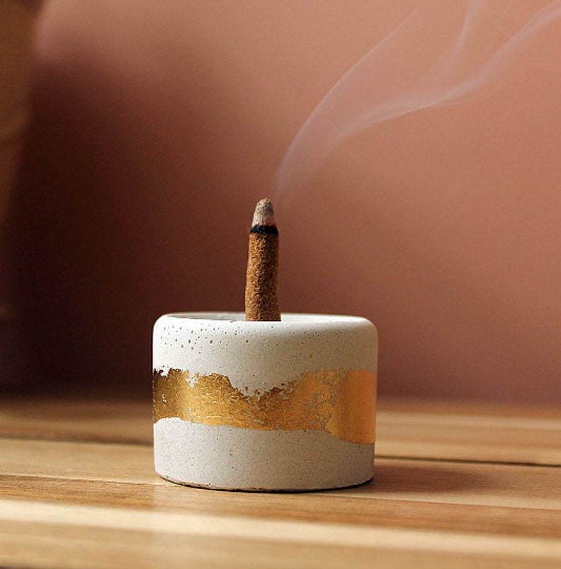 Incense Holder Cone Burner Cup Mini Censer Concrete Home Etsy
