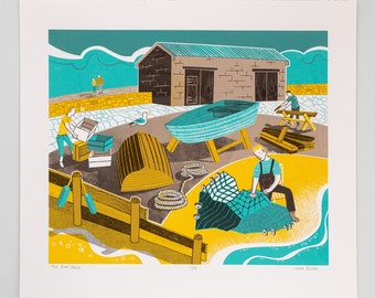 The Boatyard limited edition hand pulled screen print