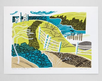 Along the Coastal Path limited edition hand pulled screen print