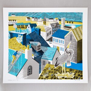 Die Dächer von St. Ives, siebenfarbiger Siebdruck in limitierter Auflage Bild 2