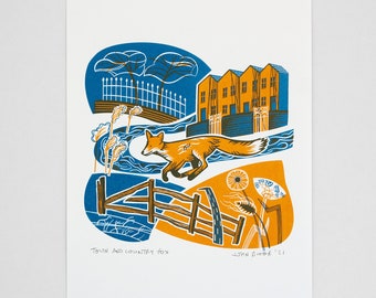 Town and Country "Fox" hand pulled screen print