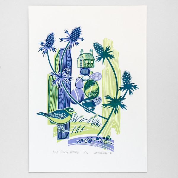 Sea Holly House screen print, limited edition