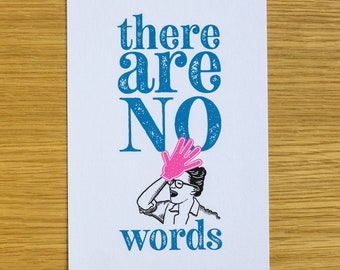 There Are No Words quotation postcard