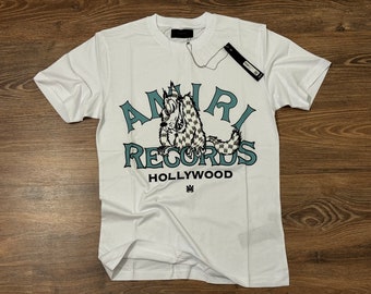Amiri Hollywood Unicorn Graphic Tee - Eclectic White Designer Shirt