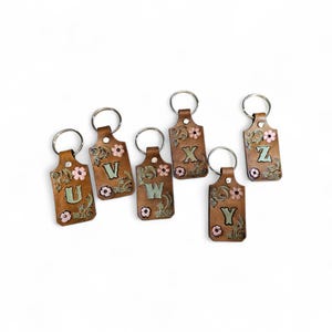 Handcrafted Leather Initial Key Ring Western Cowgirl Heirloom image 6