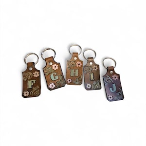 Handcrafted Leather Initial Key Ring Western Cowgirl Heirloom image 3