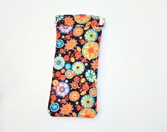 Sunglass Case, Eyeglass Case,Glasses Pouch, Pop Open, Snap Shut, Lined and Padded, Bright Multi Color ,FREE SHIPPING