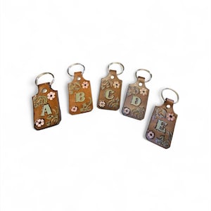 Handcrafted Leather Initial Key Ring Western Cowgirl Heirloom image 2