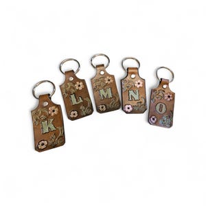Handcrafted Leather Initial Key Ring Western Cowgirl Heirloom image 4