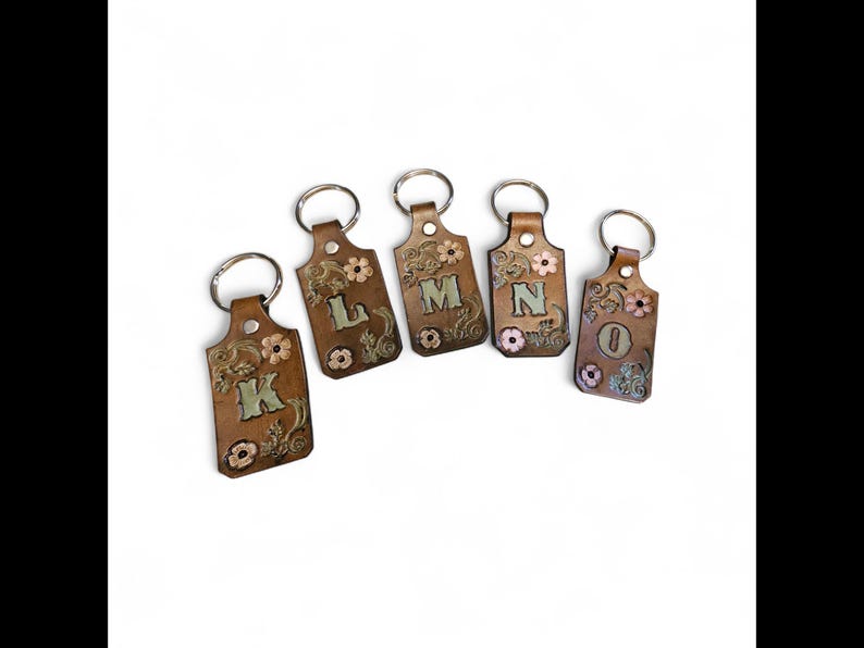 Handcrafted Leather Initial Key Ring Western Cowgirl Heirloom image 4