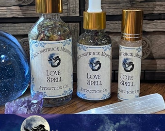 LOVE SPELL Attraction Oil, Ritual Oil, Manifestation Oil, Spell Oil, Beauty Oil, Love Oil, Magic Oil, Magick Oil, Anointing Oil