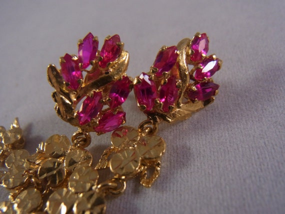 22k 24k Gold Gemstone Dangle Earrings Posts - image 2