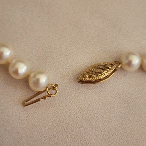 Vintage 10k Gold Pearl Draping Necklace with Diamonds image 10