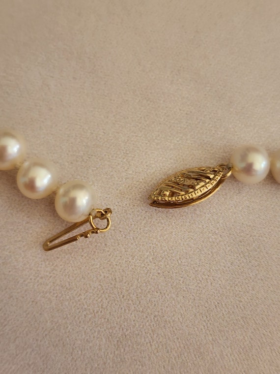 Vintage 10k Gold Pearl Draping Necklace with Diam… - image 10