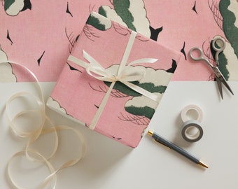 Patterned Wrapping Paper Sheets - Pink Clouds