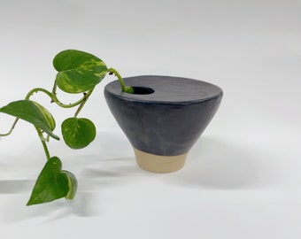 Hand Thrown Covered Ikebana Vase // Flower Arrangements