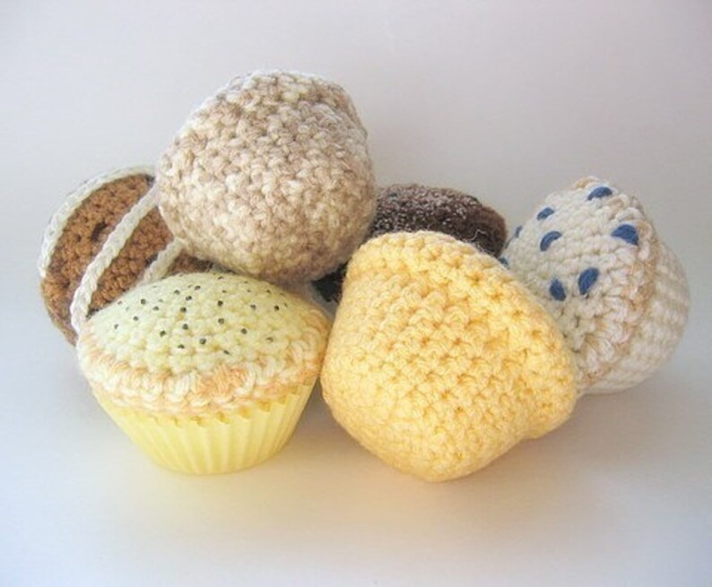 Crochet Pattern, Crochet Muffins, Crochet Food, Play Food, Crochet Stuffie, Crochet Plushie Pattern, Amigurumi, Kid's Toys, Home Decoration image 2