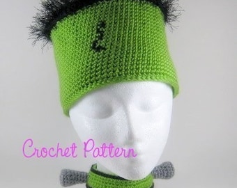 Crochet Pattern, Frankenstein Beanie, Halloween Crochet Pattern, Science Crochet Pattern, Halloween Hat Pattern, Crochet Winter Kid's Hat,