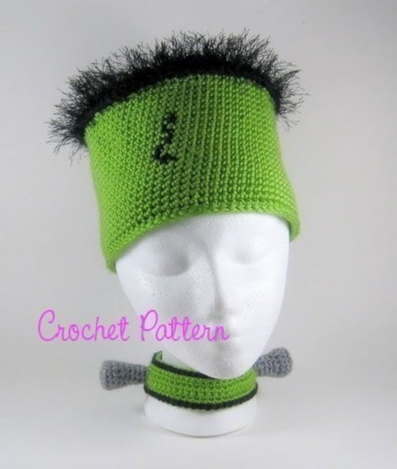 Crochet Pattern Frankenstein Beanie 