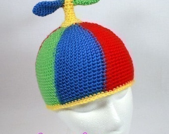 Crochet Pattern, Propeller Beanie, Halloween Costume, Crochet Propeller, Hat, Crochet Cap, Crochet Winter Hat, Children's Hat, Cartoon Hat