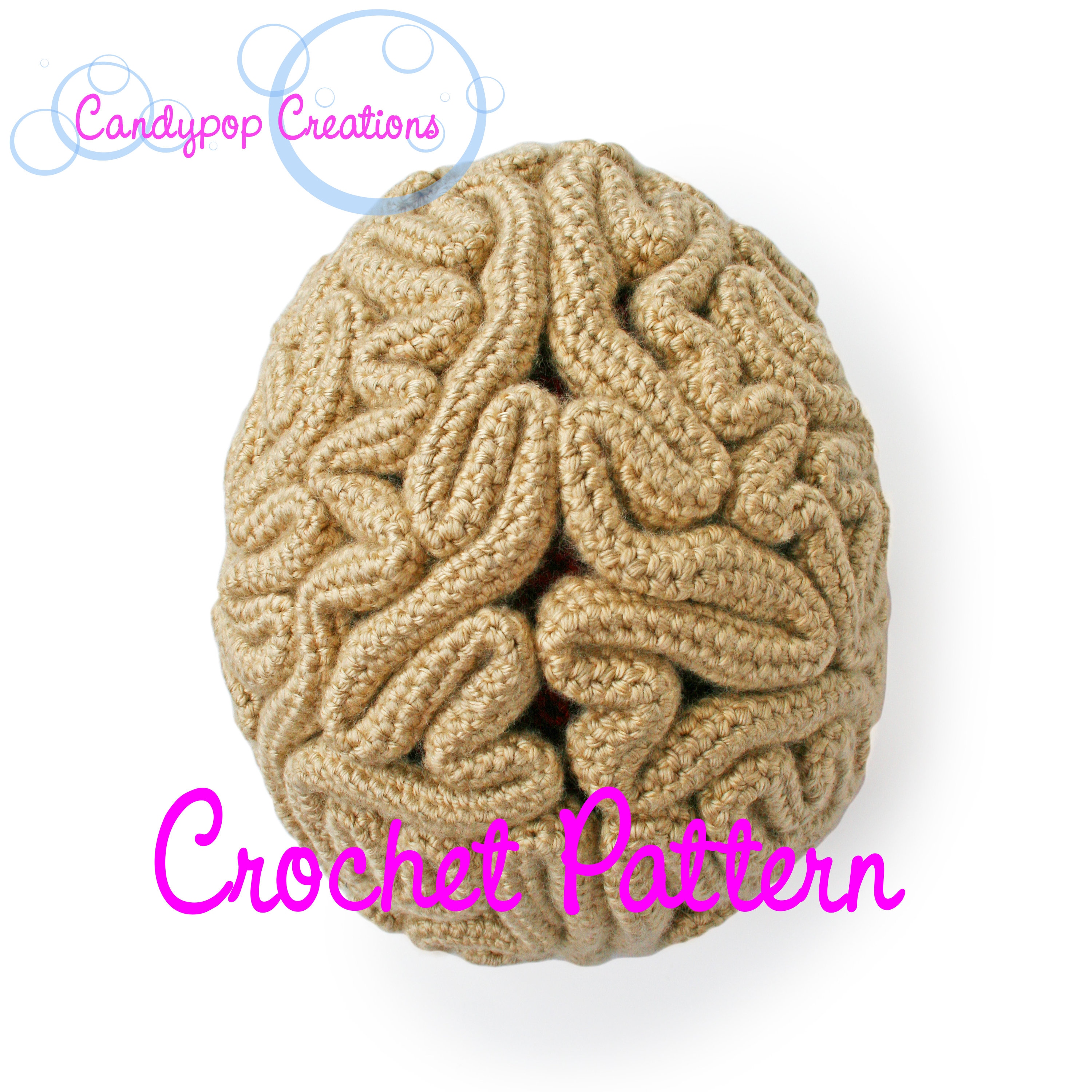 Crochet Pattern, Brain Beanie, Brain Hat, Crochet Brain  display picture 2