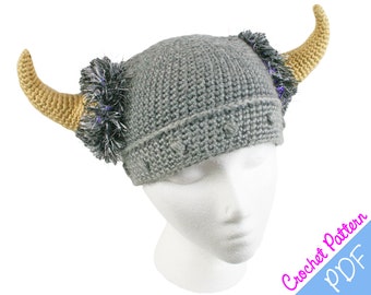 Crochet Pattern, Barbarian Viking Beanie Crochet Pattern, Crochet Viking Hat, Children's Hat, Halloween Costume, Crochet Cap, Viking Pattern