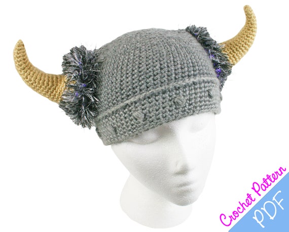 Crochet Pattern Barbarian Viking Beanie 