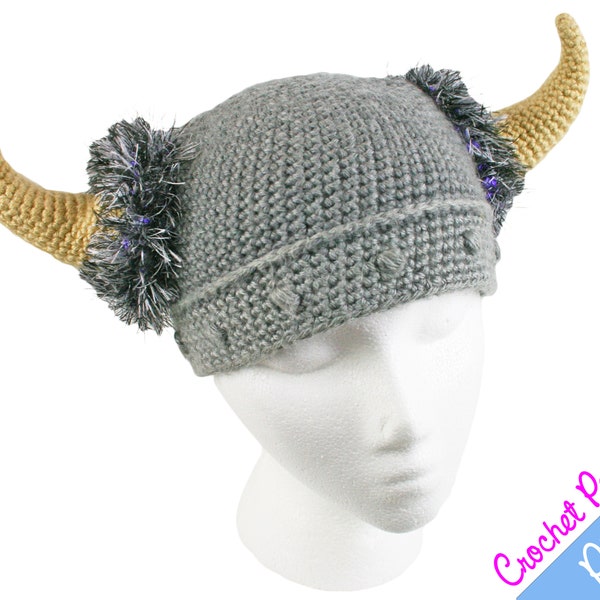 Crochet Pattern, Barbarian Viking Beanie Crochet Pattern, Crochet Viking Hat, Children's Hat, Halloween Costume, Crochet Cap, Viking Pattern