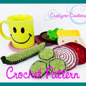 Crochet Pattern, Sub Sandwich Coaster Set, Crochet Food, Amigurumi, Crochet Kids Toys, Crochet Plushie, Crochet Hogie, Crochet Softie image 3