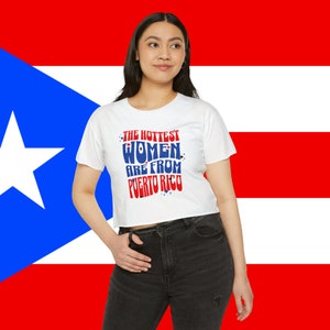 Women&#39;s Crop Top, Puerto Rico Crop Top, Puerto Rico Girl Shirt, Puerto Rico, Puerto Rico Gift, Caribbean Shirt, Trip Gift, Travel Lover Gift